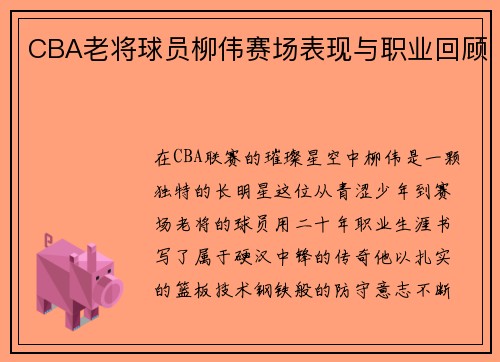 CBA老将球员柳伟赛场表现与职业回顾